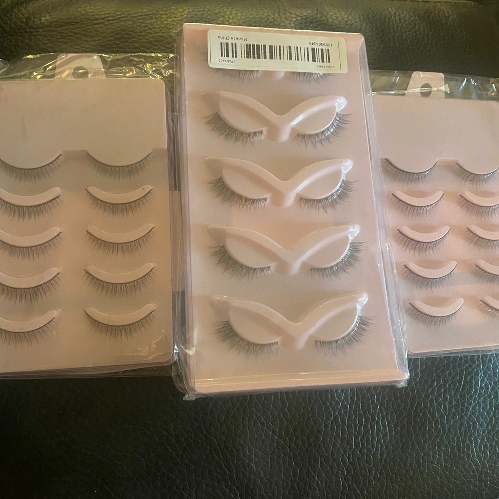 Three Packs False Eyelashes Women OS Black New 5 Pair Pack Plain Natural Style